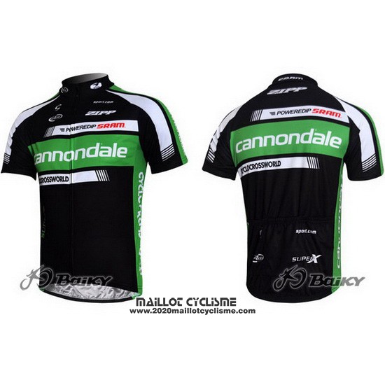 2011 Maillot Ciclismo Cannondale Noir et Vert Manches Courtes et Cuissard